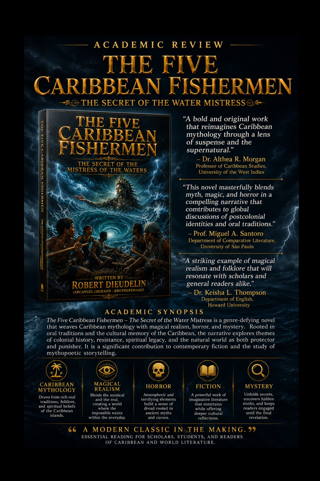 Academic Review: The Five Caribbean Fishermen - The Secret of the Water Mistress  | Caribbean Mythology | Magical Realism | Horror | Fiction | Mystery